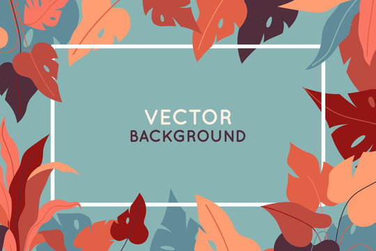Vector  horizontal abstract background with copy space for text - autumn sale - bright vibrant banner, poster, cover design template, with yellow and orange leaves