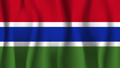 Obraz premium Waving flag of the Gambia. Waving Gambia flag