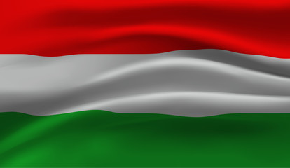 Obraz premium Waving flag of the Hungary. Waving Hungary flag