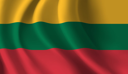 Fototapeta premium Waving flag of the Lithuania. Waving Lithuania flag