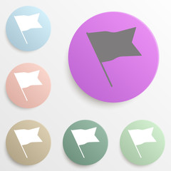 Flag Isolated Flat badge color set. Simple glyph, flat vector of web icons for ui and ux, website or mobile application