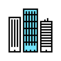 skyscraper buildings color icon vector. skyscraper buildings sign. isolated symbol illustration