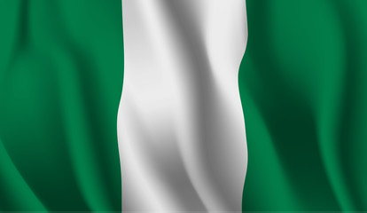 Waving flag of the Nigeria. Waving Nigeria flag