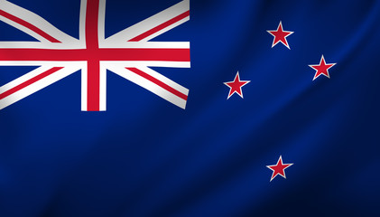 Waving flag of the New Zealand. Waving New Zealand flag