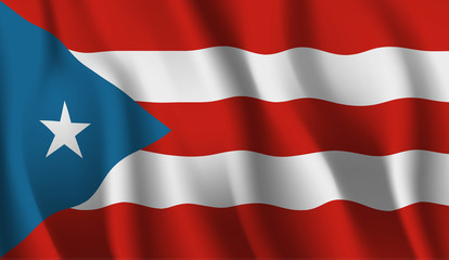 Waving flag of the Puerto Rico. Waving Puerto Rico flag