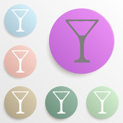 Martini glass badge color set. Simple glyph, flat vector of web icons for ui and ux, website or mobile application