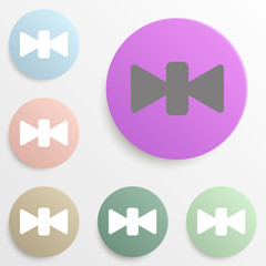 Obraz premium Bow tie badge color set. Simple glyph, flat vector of web icons for ui and ux, website or mobile application
