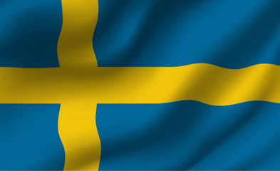 Waving flag of the Sweden. Waving Sweden flag