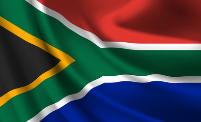 Waving flag of the South Africa. Waving South Africa flag