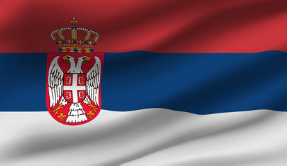 Waving flag of the Serbia. Waving Serbia flag