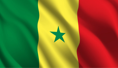 Waving flag of the Senegal. Waving Senegal flag