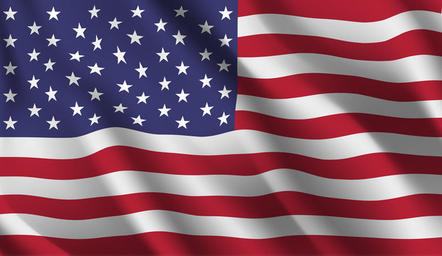 Waving flag of the USA. Waving USA flag