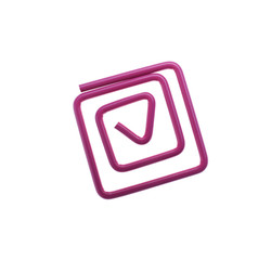 Colorful paper clip isolated on white. School stationery