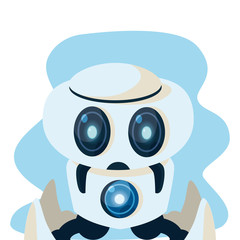 Isolated white robot cartoon vector design