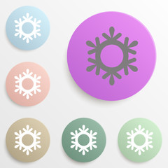 snowflake badge color set. Simple glyph, flat vector of web icons for ui and ux, website or mobile application