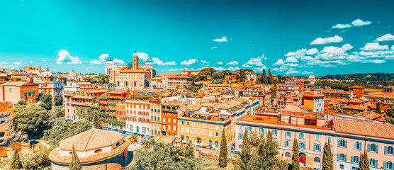 View from the Roman Forum and Palatine Hill(Collina del Palatino ) on top of Rome.