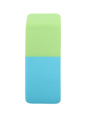 New eraser isolated on white. School stationery