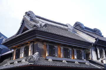 Fototapeta premium Old Japanese style architecture at Koedo Kawagoe, Saitama, Japan. Koedo Kawagoe is popular sightseeing spot that remains old japanese style architectures.