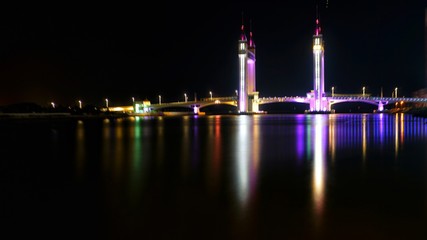 Night scene at Terengganu drawbridge.