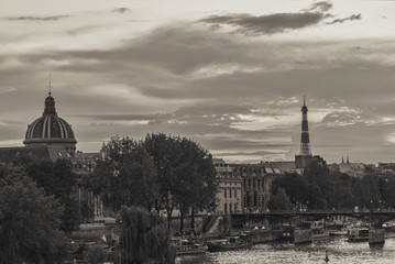 Sunset Paris, by the Seine river