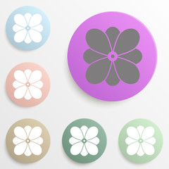 flower badge color set. Simple glyph, flat vector of web icons for ui and ux, website or mobile application