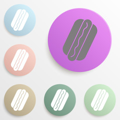 hot dog badge color set. Simple glyph, flat vector of web icons for ui and ux, website or mobile application