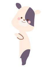 横から顔をのぞかせる牛のイラスト