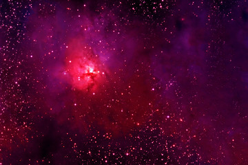 Red space nebula. Elements of this image were furnished by NASA.