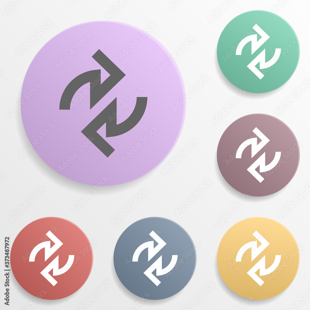 Poster arrow badge color set icon. simple glyph, flat vector of arrows icons for ui and ux, website or mobi