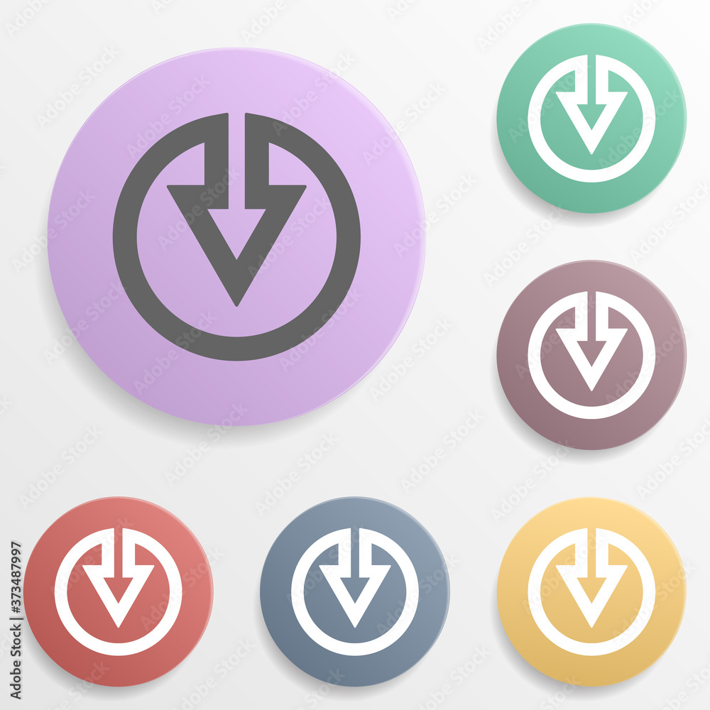 Poster arrow badge color set icon. simple glyph, flat vector of arrows icons for ui and ux, website or mobi
