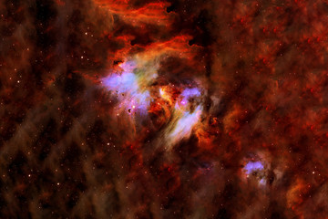 Red space nebula. Elements of this image were furnished by NASA.