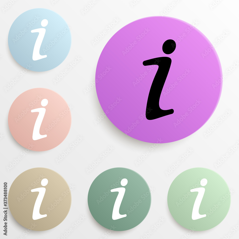 Poster information character badge color set. simple glyph, flat vector of web icons for ui and ux, website