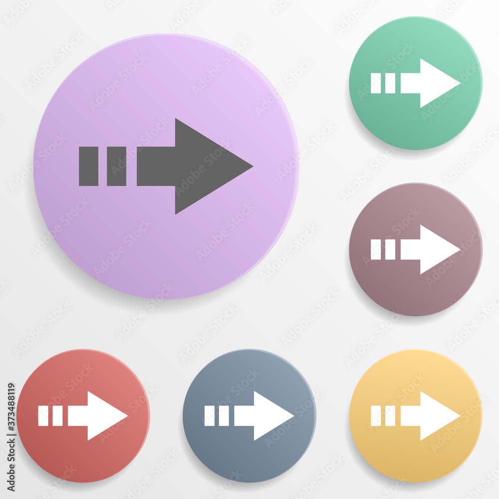Poster arrow badge color set icon. simple glyph, flat vector of arrows icons for ui and ux, website or mobi