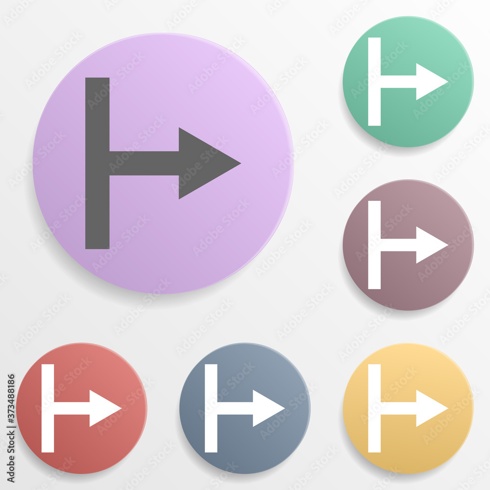 Poster arrow badge color set icon. simple glyph, flat vector of arrows icons for ui and ux, website or mobi