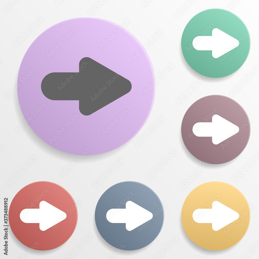 Poster arrow badge color set icon. simple glyph, flat vector of arrows icons for ui and ux, website or mobi