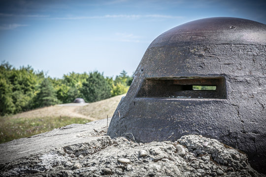 Fort turret from the great war partly destroyed
