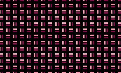 Pink and maroon geometric oblong rectangle grid pattern on black background vector