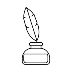 ink bottle with feather line style icon