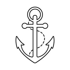marine anchor with rope line style