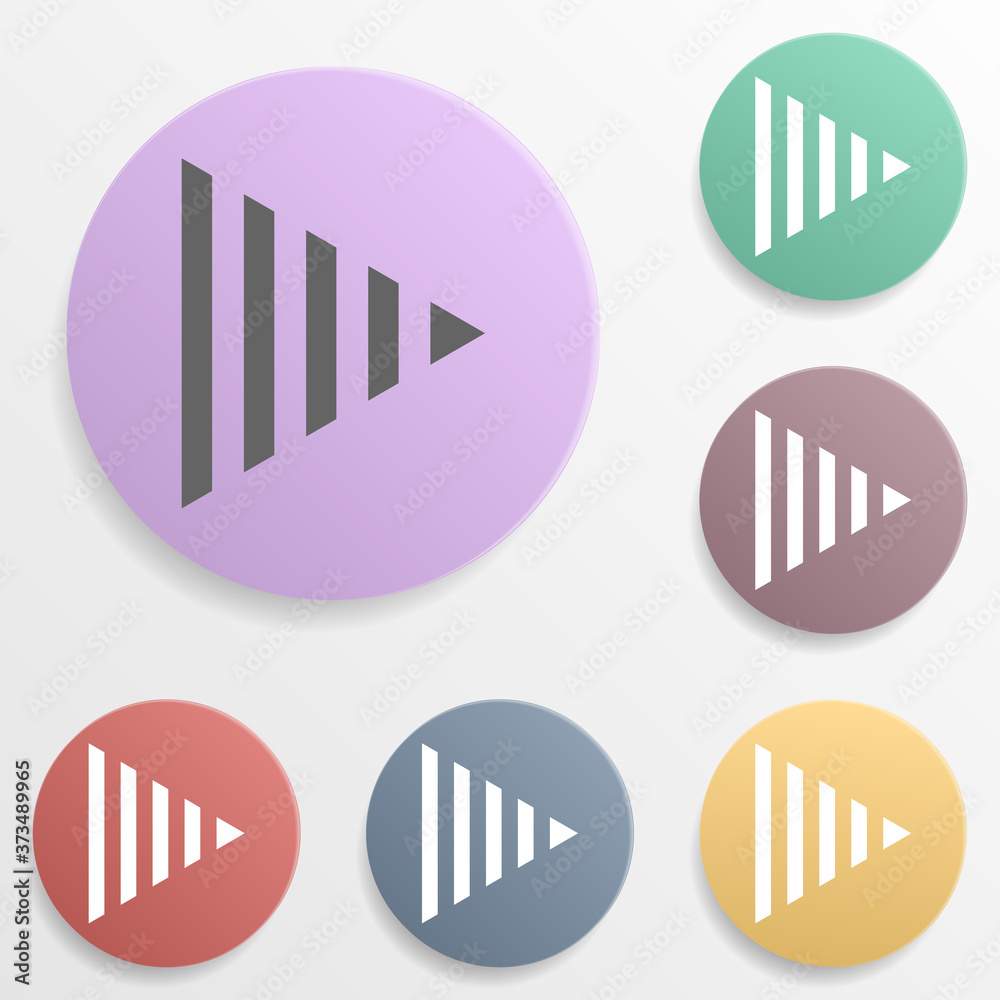 Poster arrow badge color set icon. simple glyph, flat vector of arrows icons for ui and ux, website or mobi