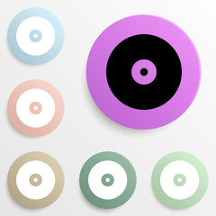 CD disc badge color set. Simple glyph, flat vector of web icons for ui and ux, website or mobile application