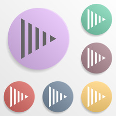 Arrow badge color set icon. Simple glyph, flat vector of arrows icons for ui and ux, website or mobile application