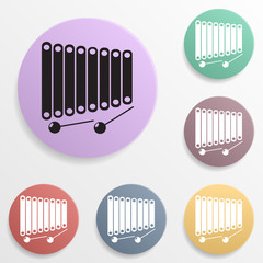 Vibraphone marimba badge color set icon. Simple glyph, flat vector of toys icons for ui and ux, website or mobile application