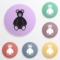 Teddy bear plush toy badge color set icon. Simple glyph, flat vector of toys icons for ui and ux, website or mobile application