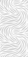 Elegant seamless floral pattern. Wavy vector abstract background. Stylish modern monochrome striped texture.