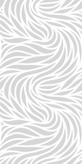 Elegant seamless floral pattern. Wavy vector abstract background. Stylish modern monochrome striped texture.