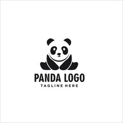 panda logo design template silhouette vector icon © novitasary