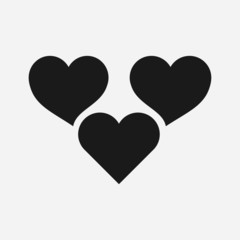 hearts on white background