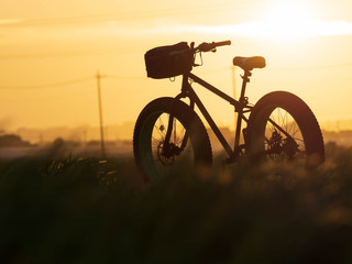 bike on sunset