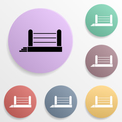 Boxing ring badge color set icon. Simple glyph, flat vector of sport icons for ui and ux, website or mobile application